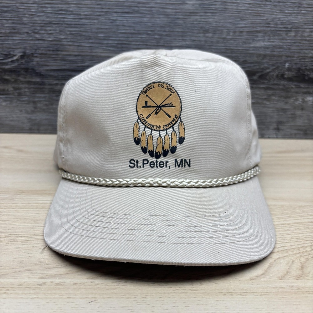 Traverse Des Sioux St Peter MN Hat Cap Snap Back Mens OSFA Beige Four Seasons